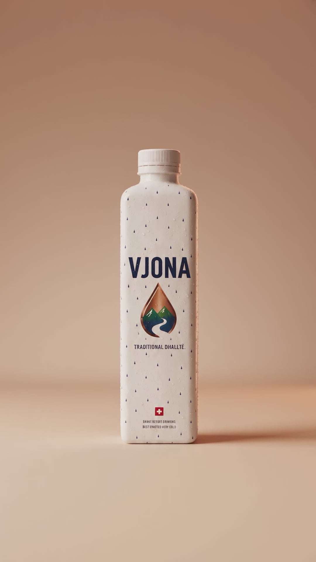 VJONA hero product motion mobile vertical - bottle rotating in mid-air